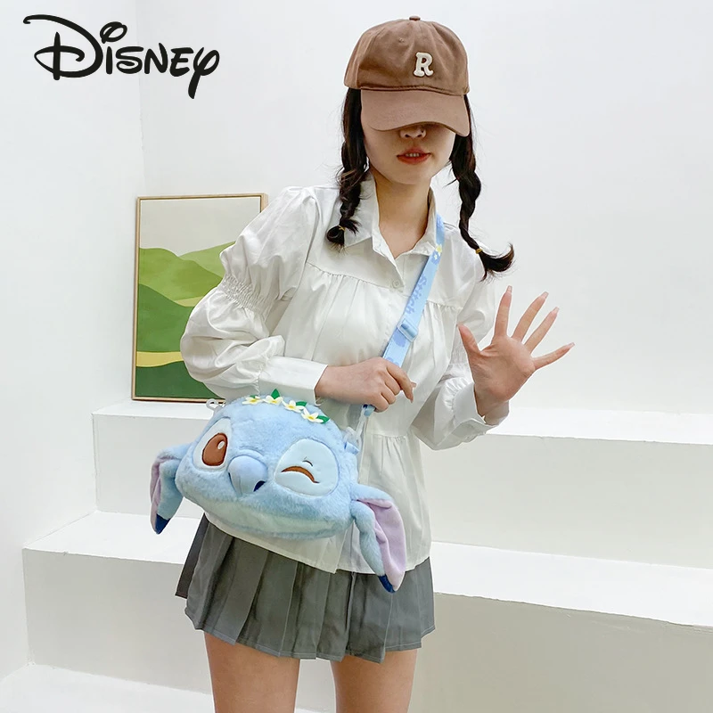 Disney New Doll Plush Bag Fashion High Quality Women's Crossbody Bag Cartoon Small Fresh Versatile Girls' Handheld Shoulder Bag