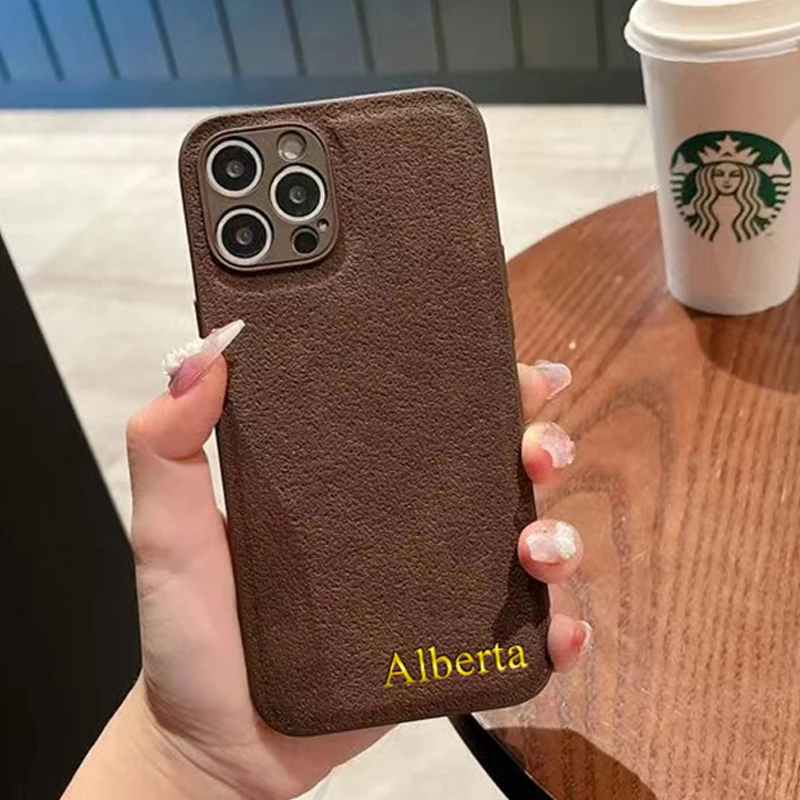 

Moon pit pattern Leather Personalised case For iPhone 11 12 13 14 Pro Max Customized Name Initials Cover 11 12 13 14 Pro Max DIY