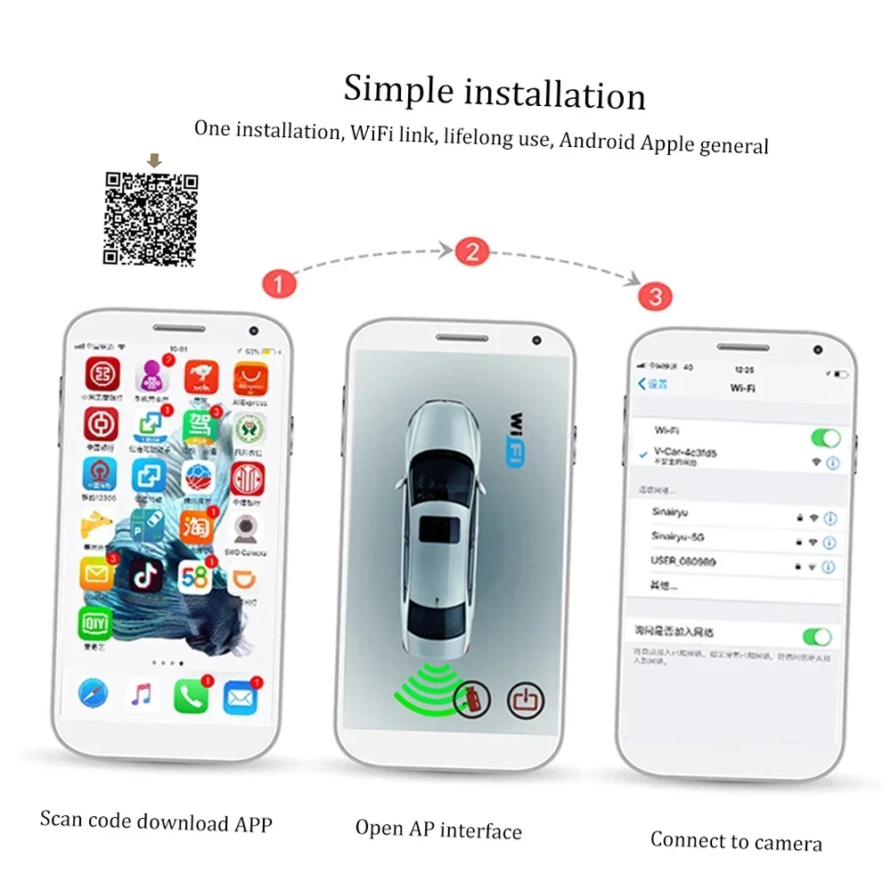 Беспроводная резервная камера Wi-Fi заднего вида для автомобиля IP67