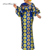 flare sleeve women maxi dress african print dresses long dashiki ankara evening dress african clothing wy10123