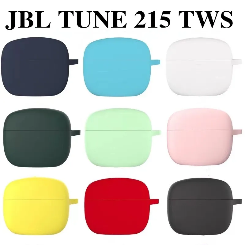 

For JBL TUNE 215TWS T215 TWS Case Non-slip Silicone Wireless Bluetooth Earphones Cover Anti-fall Protect Case With Hook Fudnas