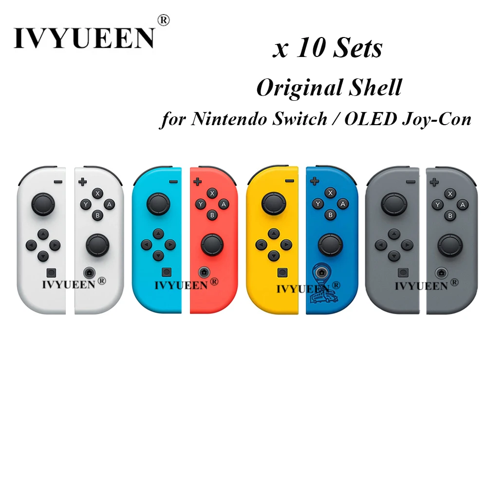 

Комплект IVYUEEN для Nintendo Switch OLED JoyCon Joy Con, оригинальный белый сменный чехол-накладка с кнопками SR SL, 10 комплектов
