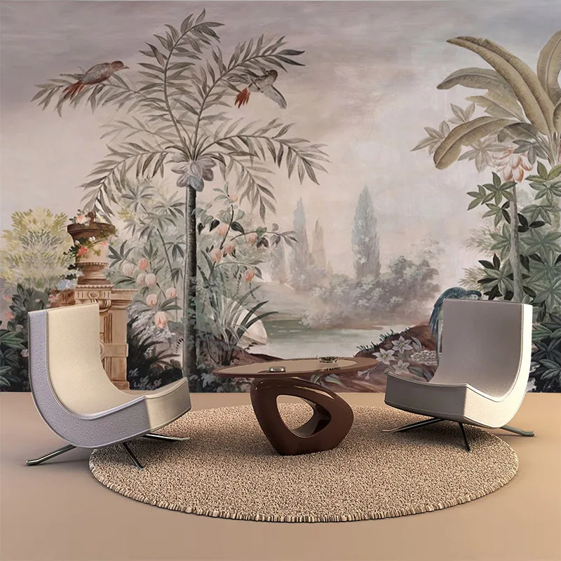 3D-обои ручной росписи тропические лес растения кокосовое дерево Настенные обои