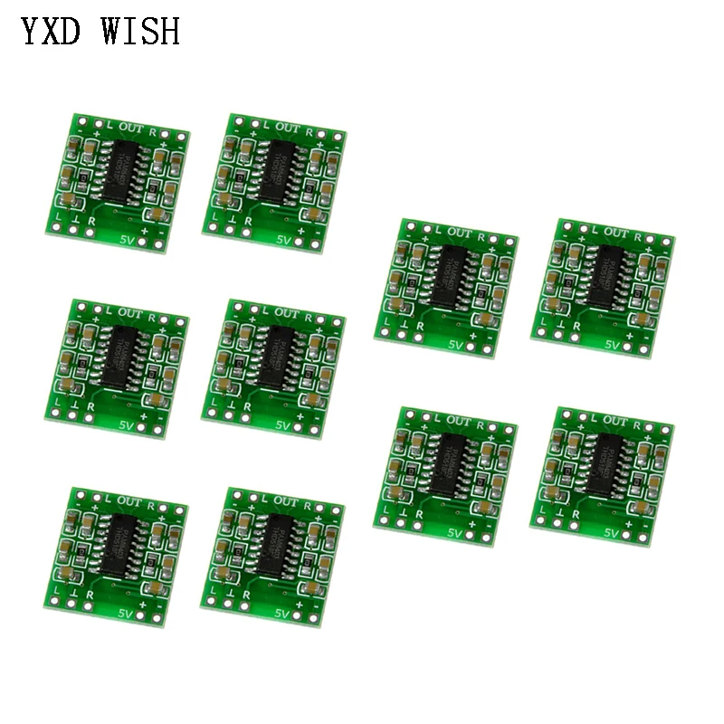 

5/10 шт., супер мини плата цифрового усилителя PAM8403, 2*3 Вт, Плата усилителя класса D, эффективный от 2,5 до 5 В, USB-источник питания, Комплект «сделай сам»
