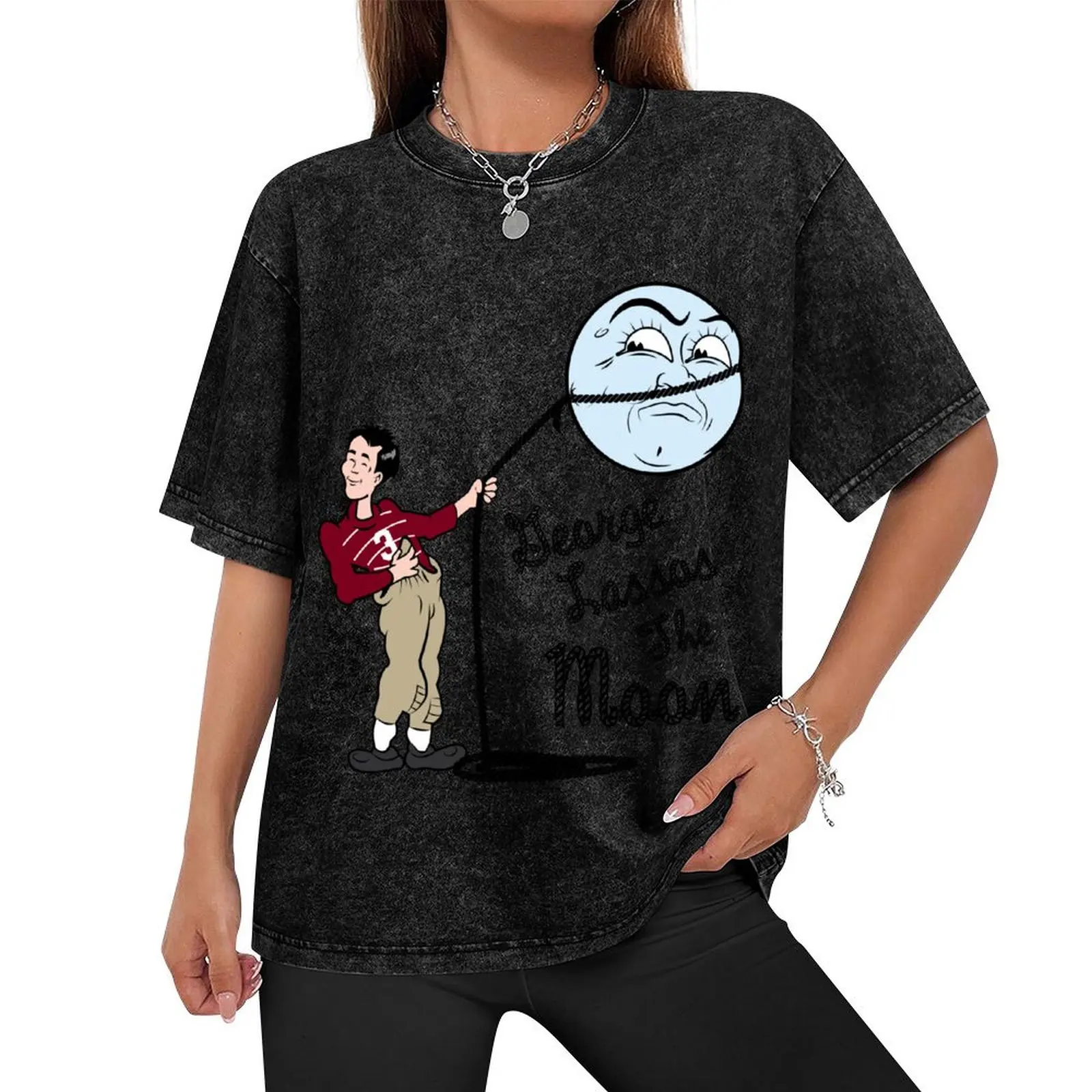 Футболка George Bailey Lassos The Moon Wonderful Life одежда в стиле хиппи футбольная футболка