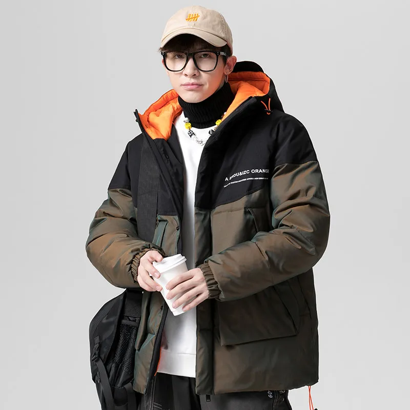 Winter New White Duck Down Warm Youth Jacket Thick Chameleon Trend Fabric Daily Men's Casual Down Jacket men puffer jacket M-4XL
