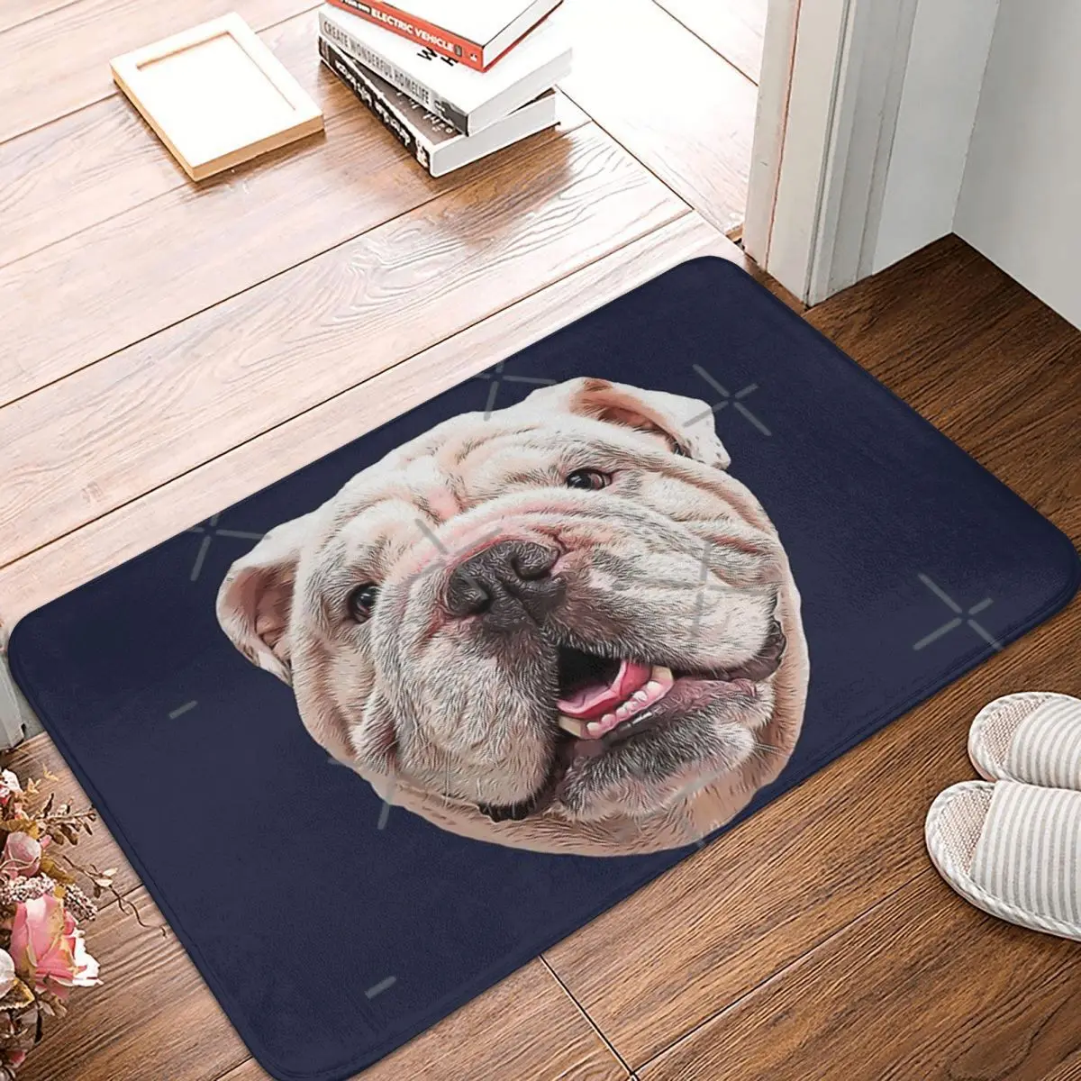 

Коврик Bulldog Английский Британский белый 40x60 см, коврики из полиэстера, напольные коврики, персонализированные Противоскользящие коврики