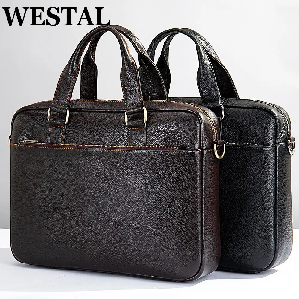 

Новинка, кожаный портфель для ноутбука 15,6 дюйма, мужская сумка-мессенджер через плечо, портфель для документов, деловой офисный портфель