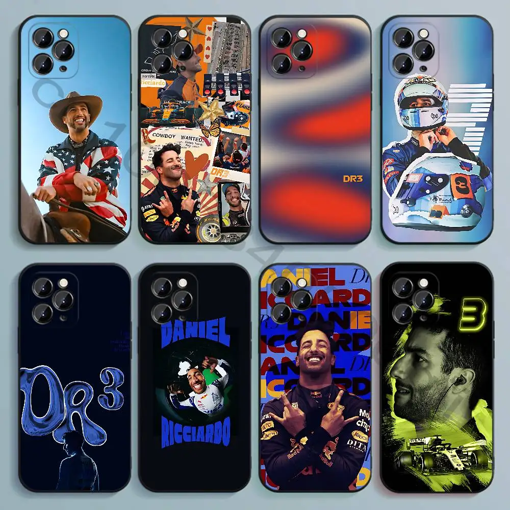 Фото Чехол D-Daniel Driver R-Ricciardo 3 черный, мягкий, из ТПУ, для iPhone 17 16 15 14 13 12 11 Pro Max Plus E Mini, силиконовый чехол для телефона №1