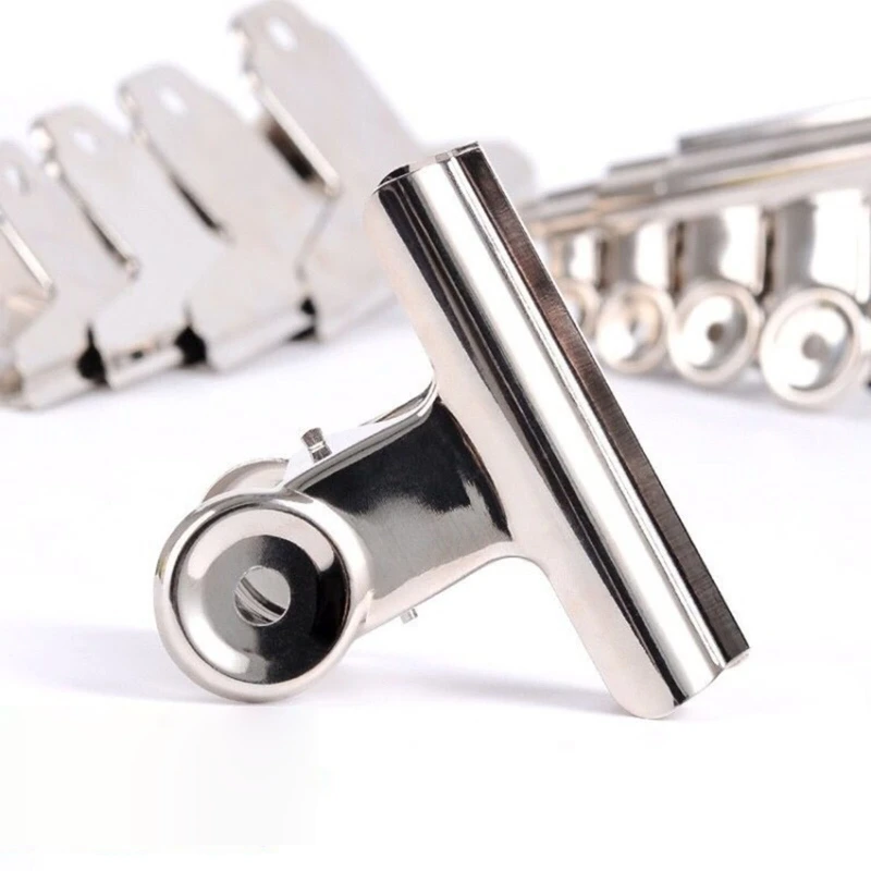 

Silver File Clips 36 Pieces Metal Hinge Clamps Bull Binder Paper Clips 2'' Clamp for Tags Bags Crafts School Supplies