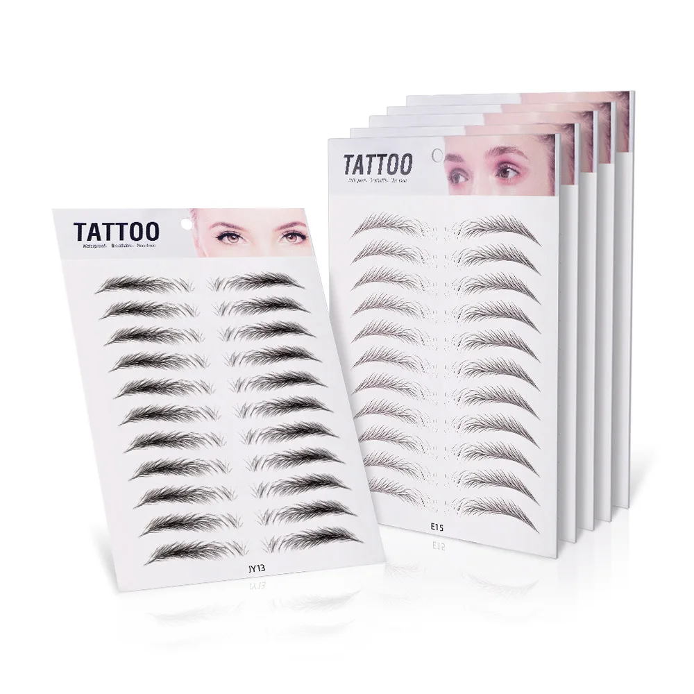 10pcs Eyebrow Tattoo Sticker Waterproof Eyebrow Templates Tools Cosmetics Professional Makeup Eye Brow Shaper Eyebrows Sticker