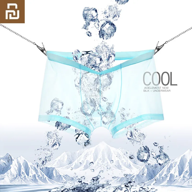 

Youpin, 3 шт., мужское нижнее белье из ледяного шелка, Ультратонкие мужские трусы, боксеры, крутые трусы для умного дома