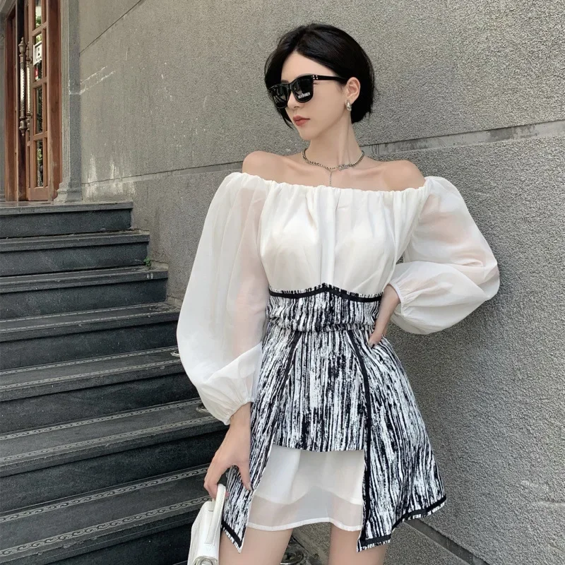 Новинка 2024 элегантное шифоновое платье женское летнее профессиональное для