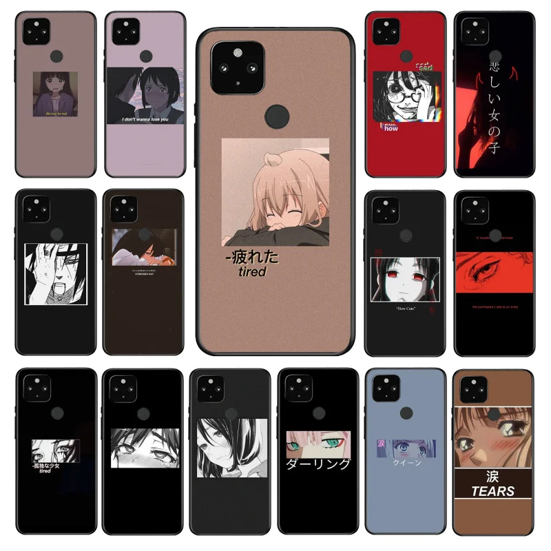 

Sad Japanese Anime Phone Case for Google Pixel 7 7Pro 6 Pro 6A 5A 4A 3A Pixel 4 XL 5 6 4 3 XL 3A 2 XL