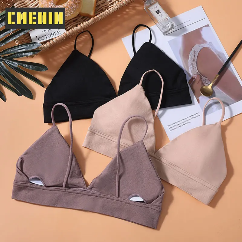 

[CMENIN] 2022 New Hot 1Pcs Soft Crop Top Lingerie Bra Underwear Popular Cotton Brassiere Sexy Lingerie Women Bras Topics B0047
