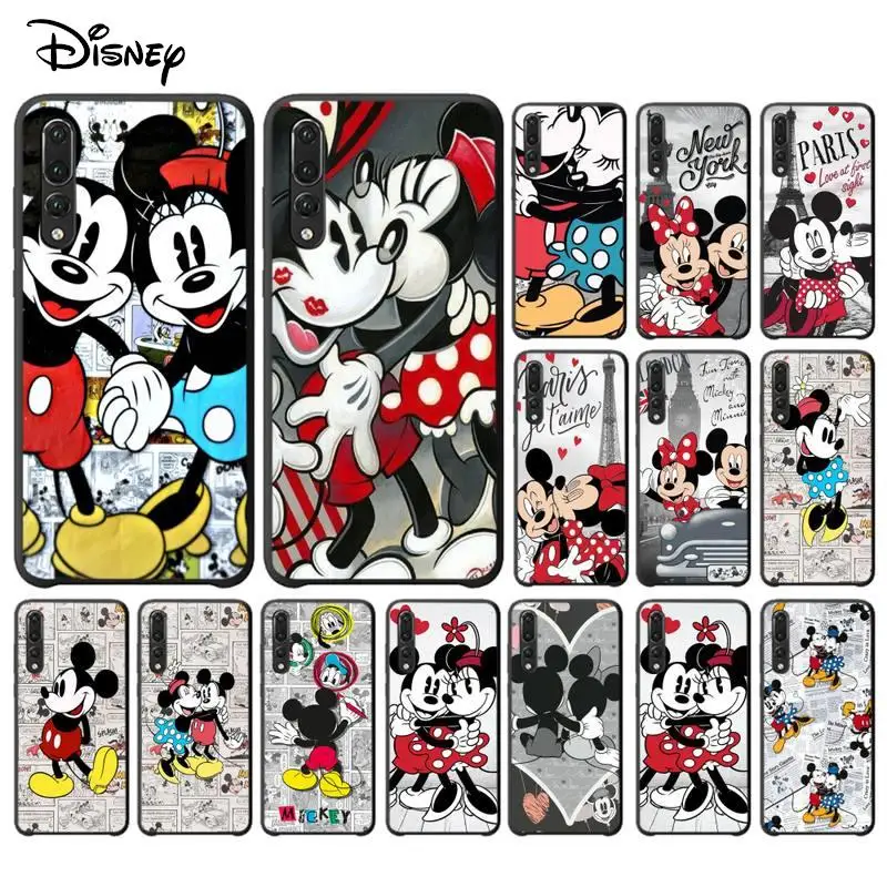 

Disney Mickey Minnie Phone Case for Huawei P30 40 20 10 8 9 lite pro plus Psmart2019 Luxury Soft Protector Cover
