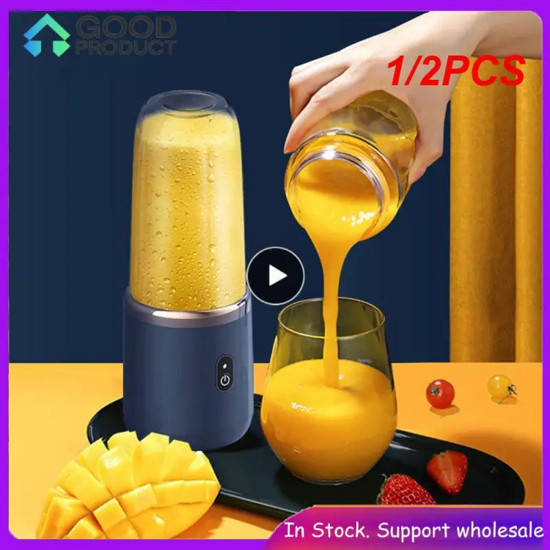 

1/2PCS Portable Electric Juicer Cup Smoothie Orange Fresh Juice Mixer USB Rechargeable Fruit Vegetable Food Crusher For