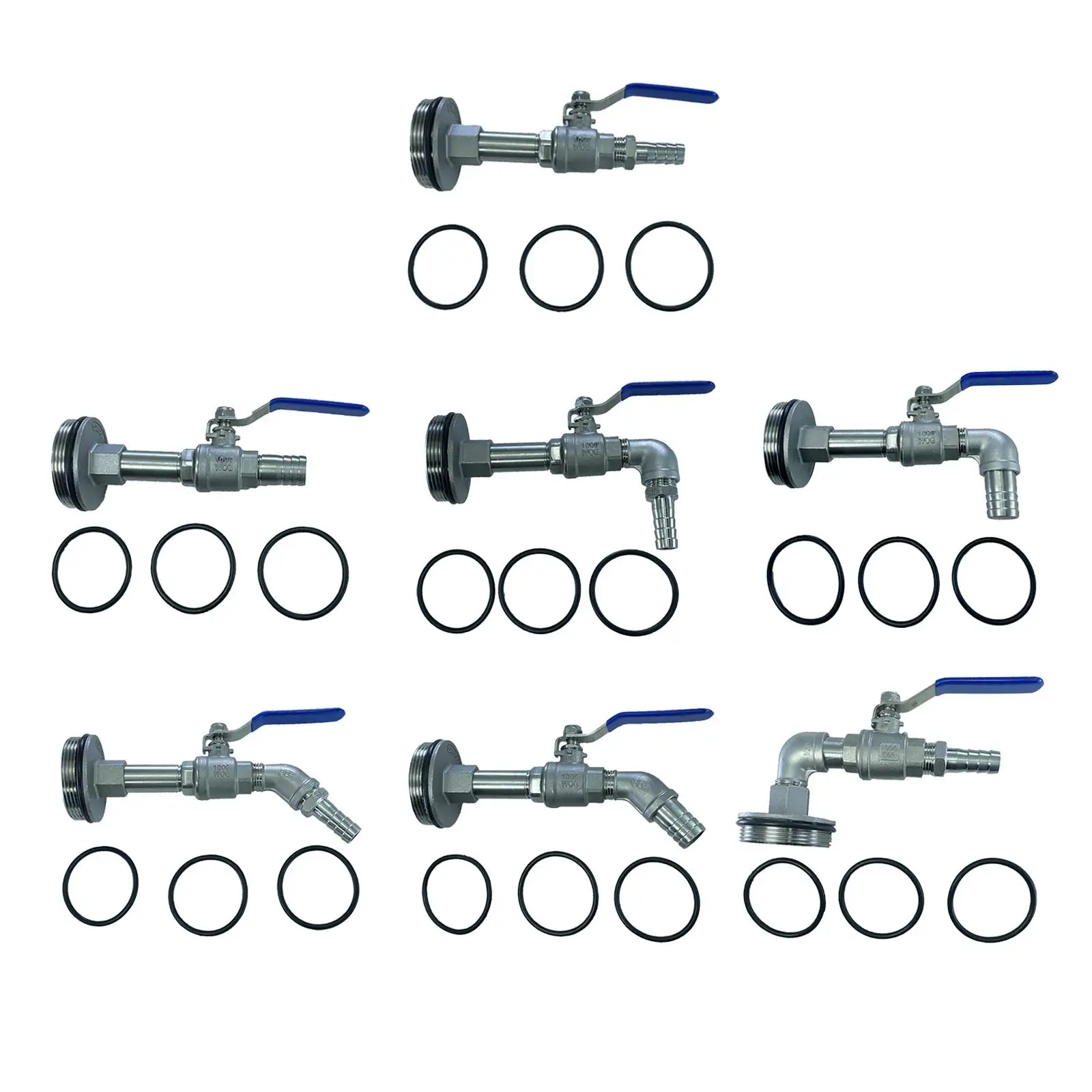 

Stainless Steel Ball Valve Adjustable Install Angle Plumbing Fittings Barrel Hose Connector for Galvanized Barrel Accessories