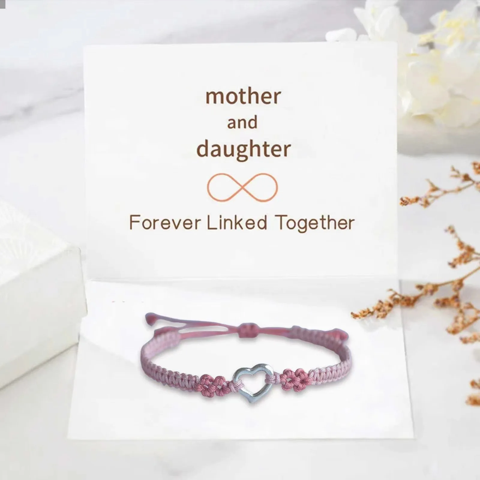 

To My Daughter - Forever Linked Together Bracelet With Card To My Granddaughter Love You Forever Heart Bracelet Birthday Gifts