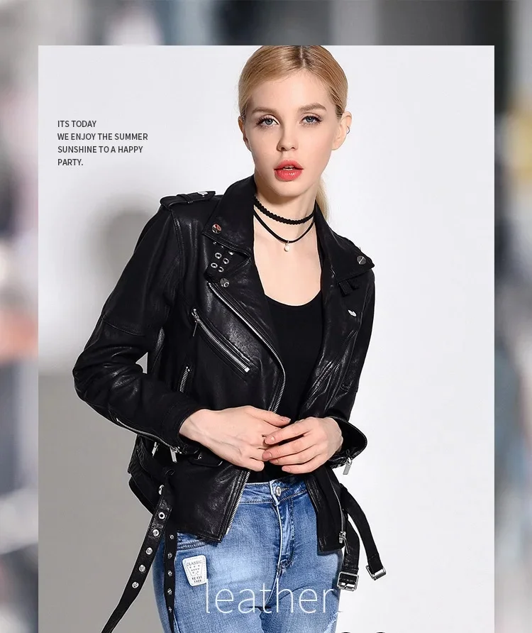 Best женское пальто из натуральной кожи 2025 года. Модная байкерская дубленая куртка