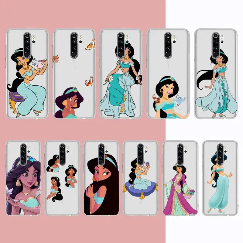 

Disney aladdin Jasmine Princess Phone Case for Samsung S20 S10 lite S21 plus for Redmi Note8 9pro for Huawei P20 Clear Case
