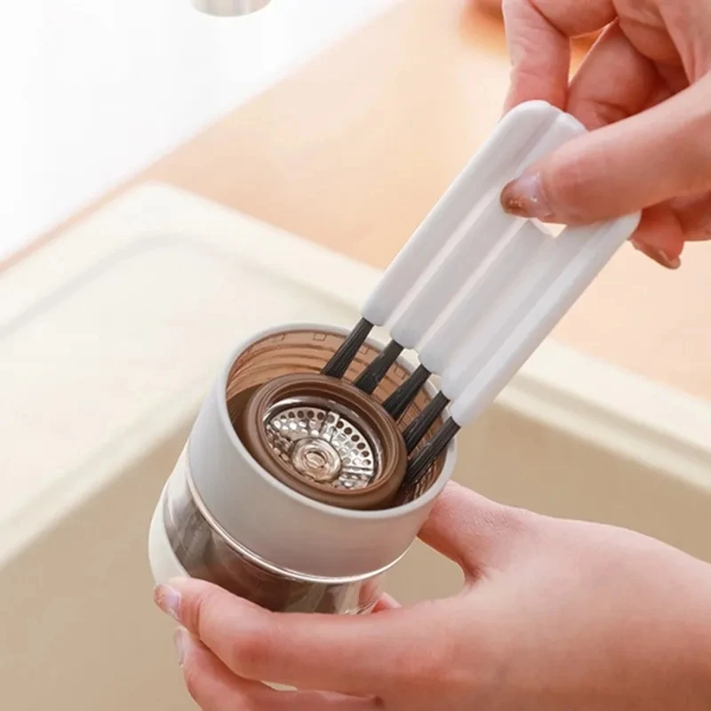 

1/3 Pcs Household Curved Pacifier Cup Cover Groove Gap Brush Glass Cup Washing Cup Cover Brush Decontamination Cleaning Brush
