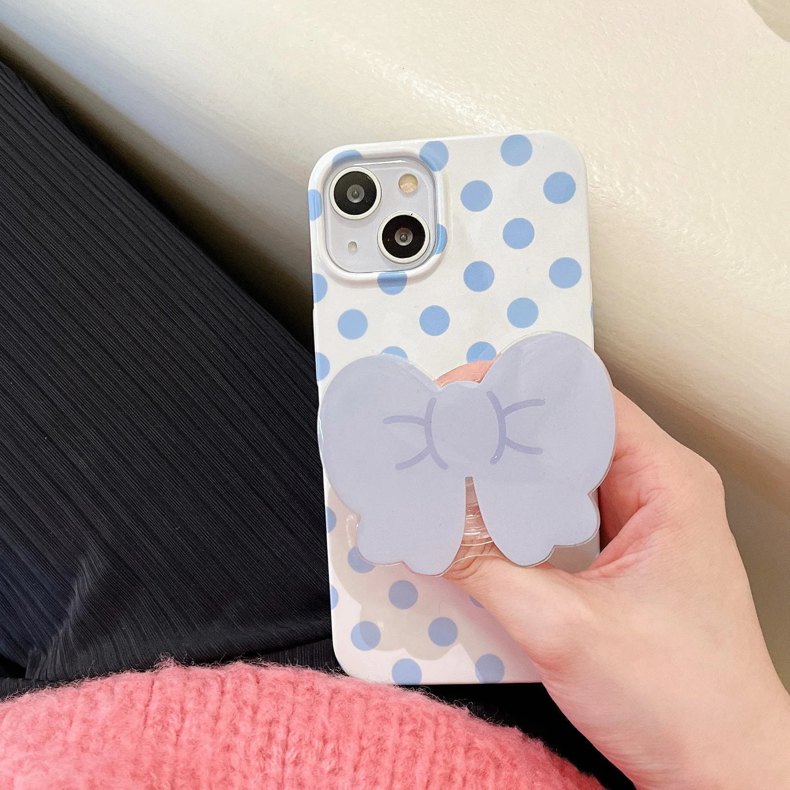 

Green Checkered Iphone Case for iPhone 13 12 11 Pro Max Simple Film Case Blue Polka Dot Bow