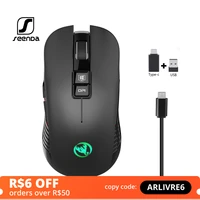 SeenDa 2 4G USB-C Wireless Mouse Rechargeable Gaming Mouse 3600DPI Button Type-c Mute Mice for Macbook Laptop Game Mouse
