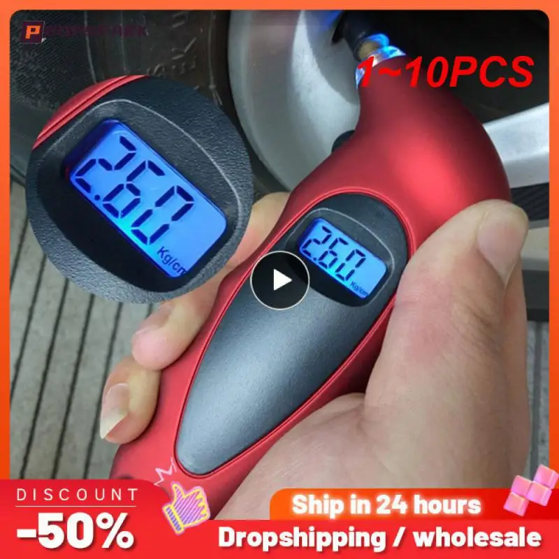 

1 ~ 10 шт., цифровой автомобильный манометр давления в шинах с ЖК-дисплеем