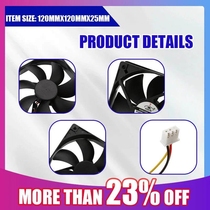 

Promotion 3 Lines DC 12V 3 Pin Cooling Fan Plastic Universal Cooling Cooler PC CPU Fans Airflow For Computers