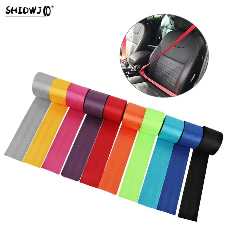 

New Car Seat Belt Webbing Polyester Seat Lap Retractable Nylon Safety Strap 3.6M 4.8MM Car Interior Accessories High Quality