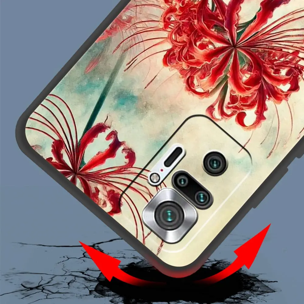 Фото Чехол для телефона Redmi 14C 10C Note 15 14 13 12 10 11 Pro Plus K40 5G, мягкий противоударный чехол из ТПУ, Lycoris Radiata Capas №5