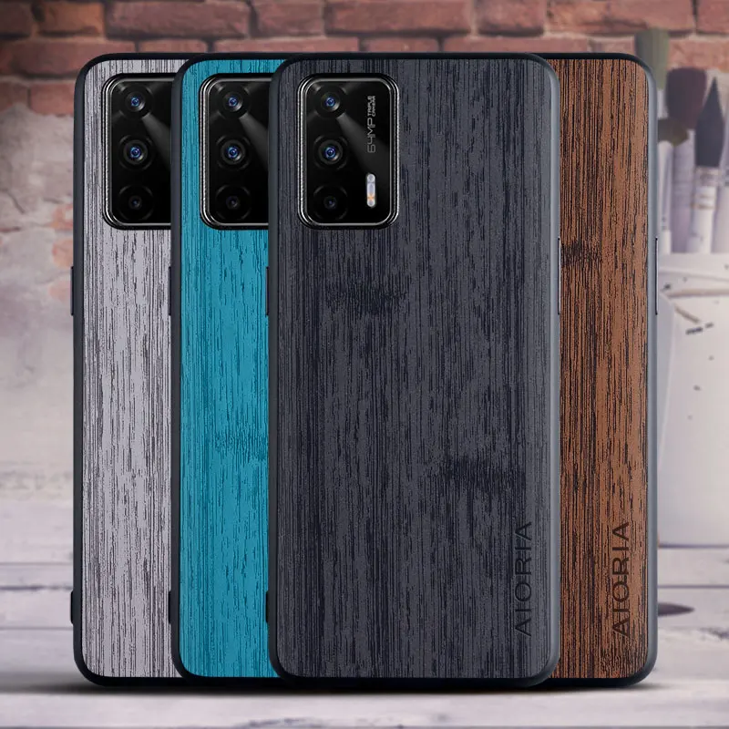 

case for OPPO Realme GT 5G Vintage design soft TPU with PU leather skin 2in1 material coque fundas covers for Realme GT 5G