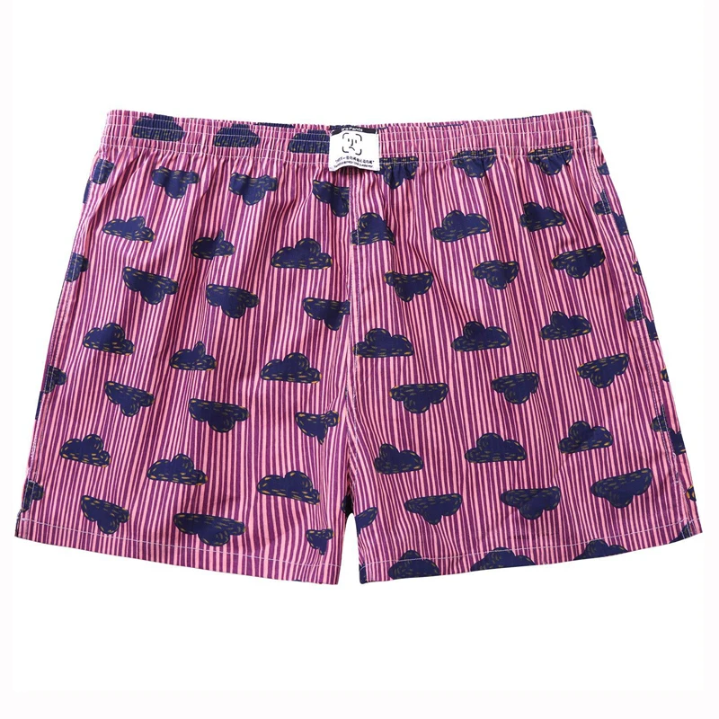 HaleyChan 1Pc Men's Home Woven Print Arrow Pants Cotton Fashion Loose Breathable Four Boxer Briefs Mens Sexy Underwear Lingerie