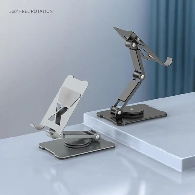 RYRA Rotatable dual-axis desktop bracket aluminum alloy multifunctional folding mobile phone lazy bracket 360° stepless rotation
