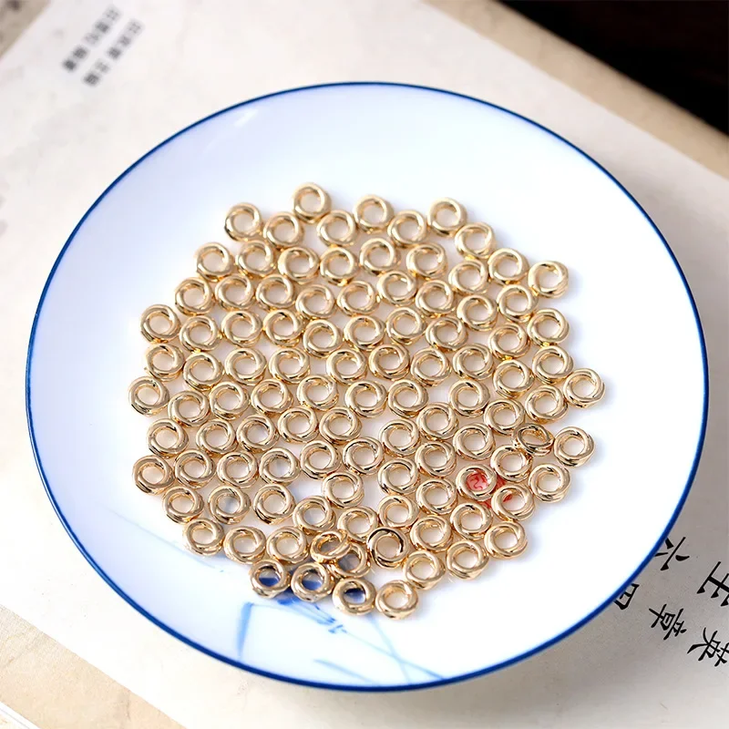 14-каратный позолоченный медный электролизный кабель вязаная круглая обертка