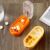 1pc pill cutter box portable drug box tablet cutter splitter medicine pill holder pill cutter box