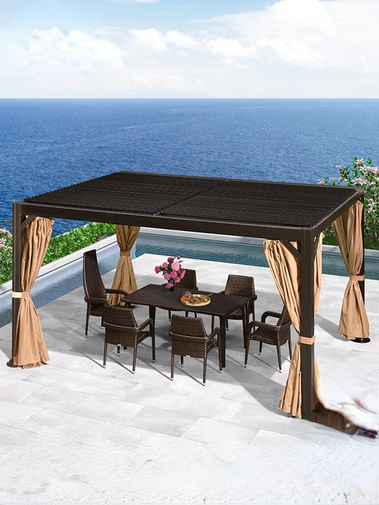 

Pavilion outdoor pavilion courtyard villa garden sunscreen awning tent aluminum alloy outdoor sunshade shed party tent gazebo