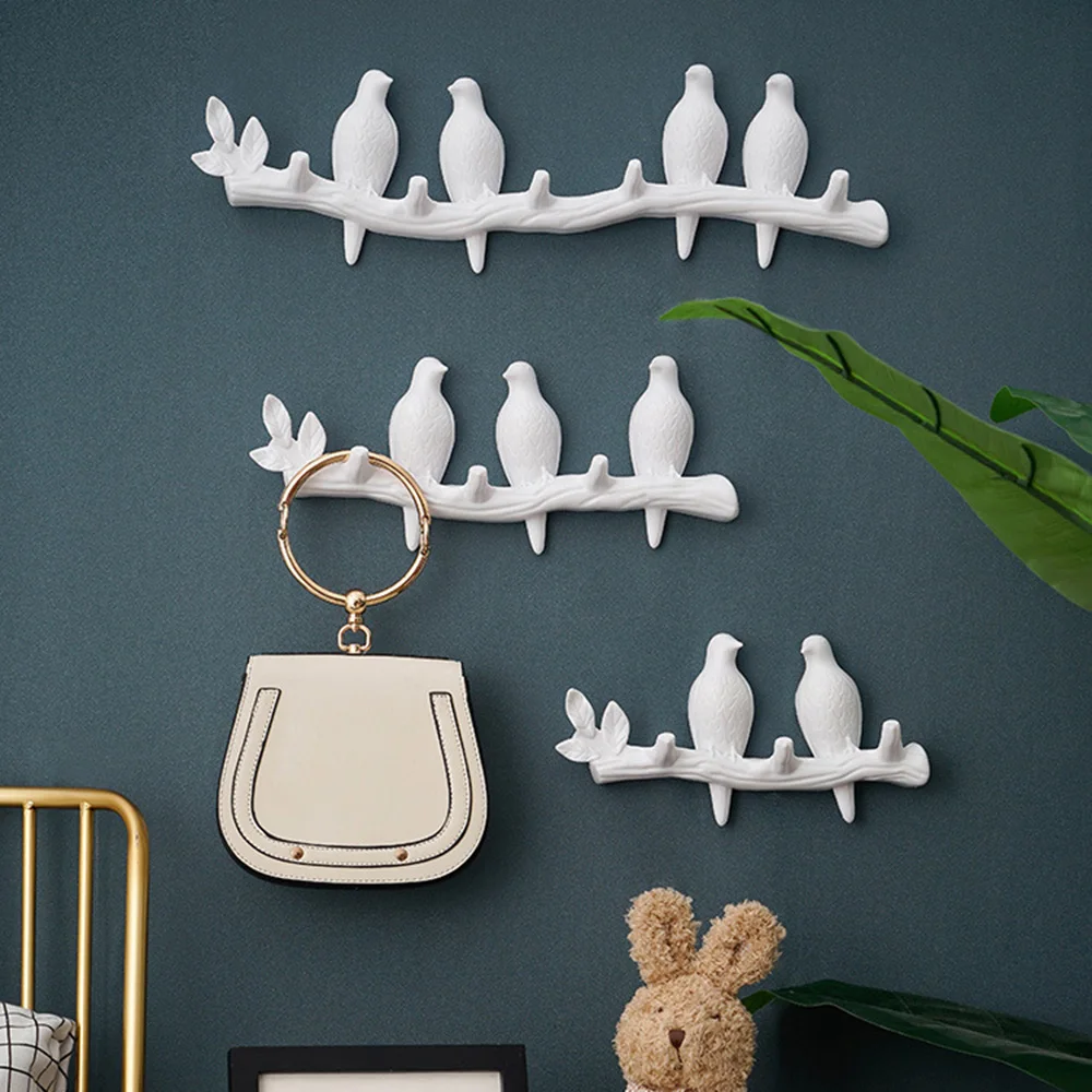 

Hooks Clothes Kitchen Wall Key Coat Resin Living Accessories Bedroom Hat Decorations Room Bird Home Hanger Towel