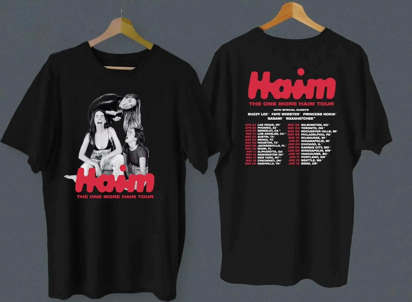 Vtg Haim The One More Tour хлопковая черная полноразмерная футболка для мужчин J783