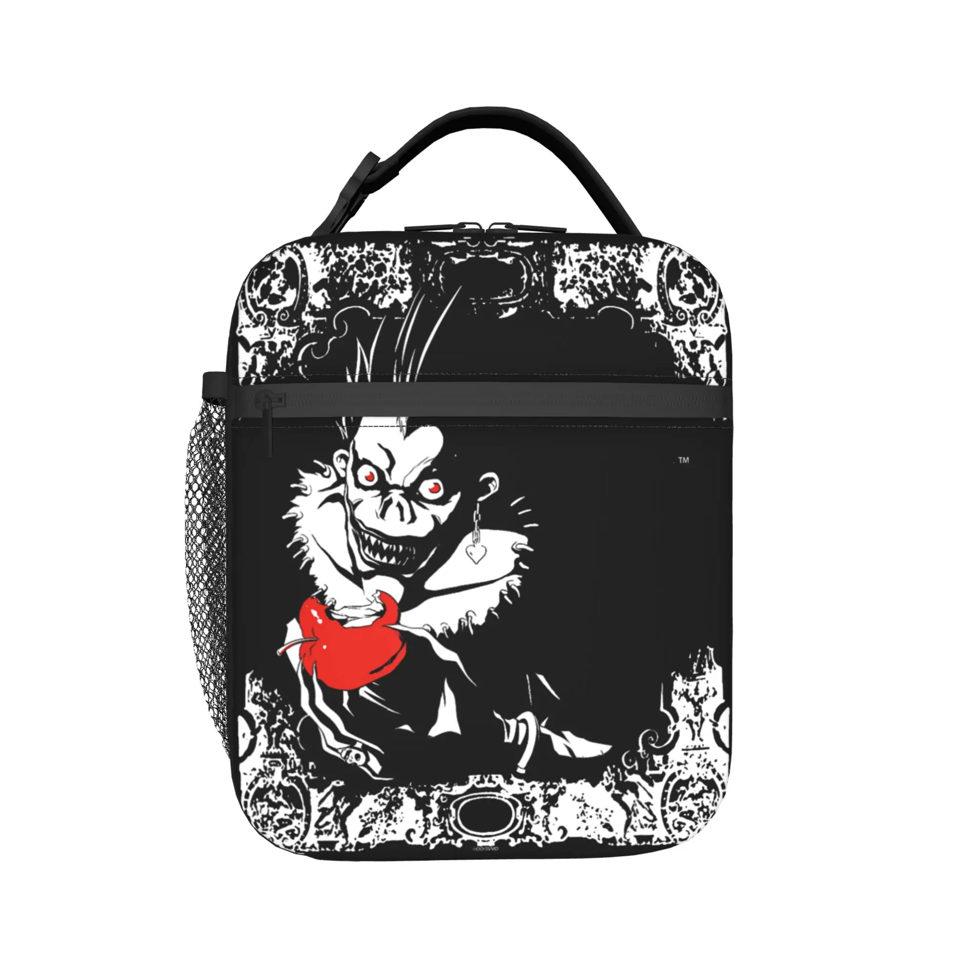 Фото Термосумка для обеда с изображением Рюка из «Тетради смерти», с логотипом Apple и аниме-дизайном, многоразовая, контейнер для еды, сумка-ланчбокс. №3