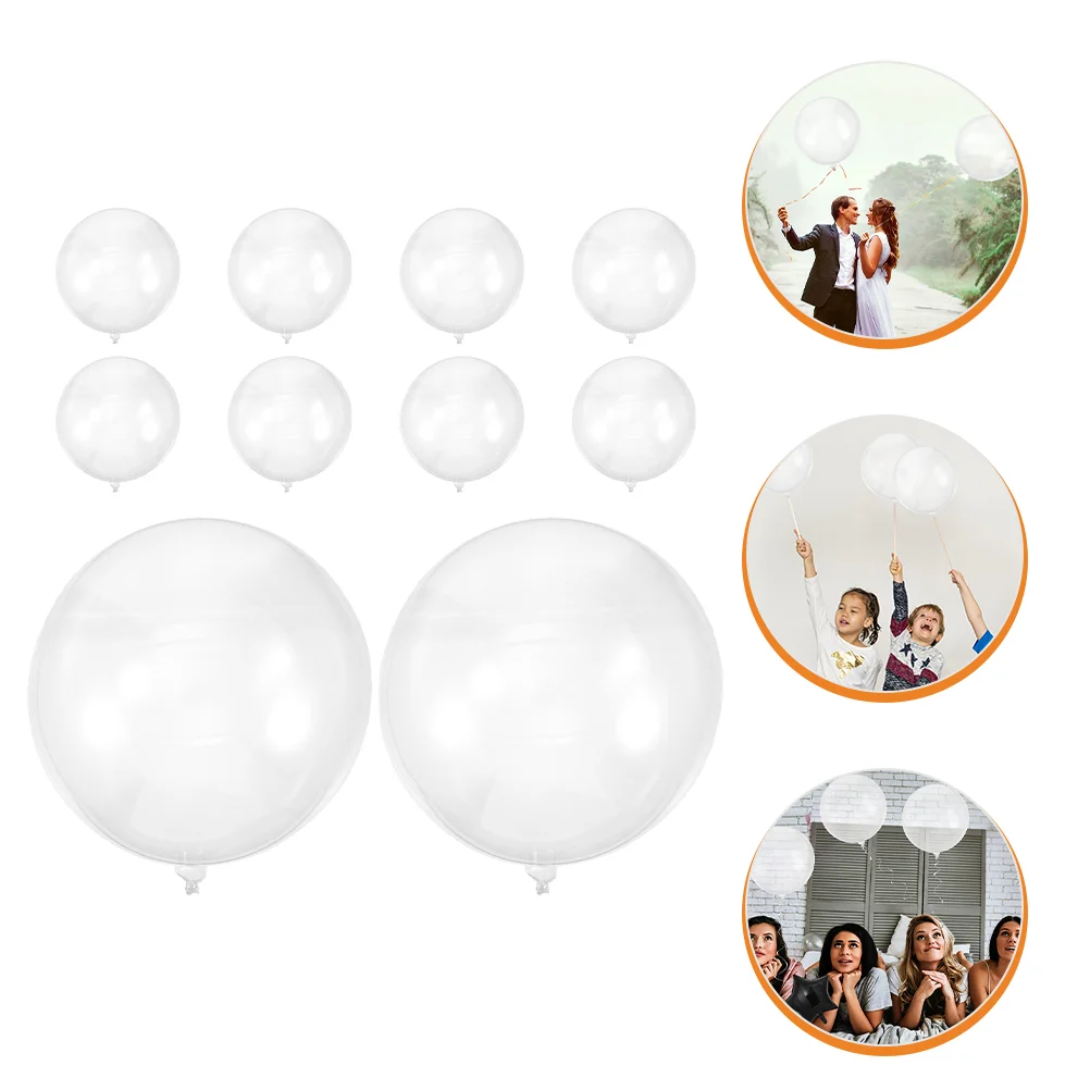 

10pcs Multi-purpose Portable Decorative Balloons Party Clear Balloons Transparent Balloon