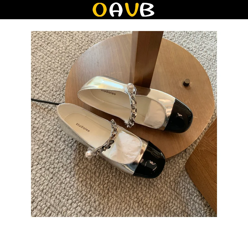 

Женские туфли OAVB, женская обувь, роскошные женские туфли на плоской подошве, женские сандалии Мэри Джейн, жемчужные туфли, лето 2023