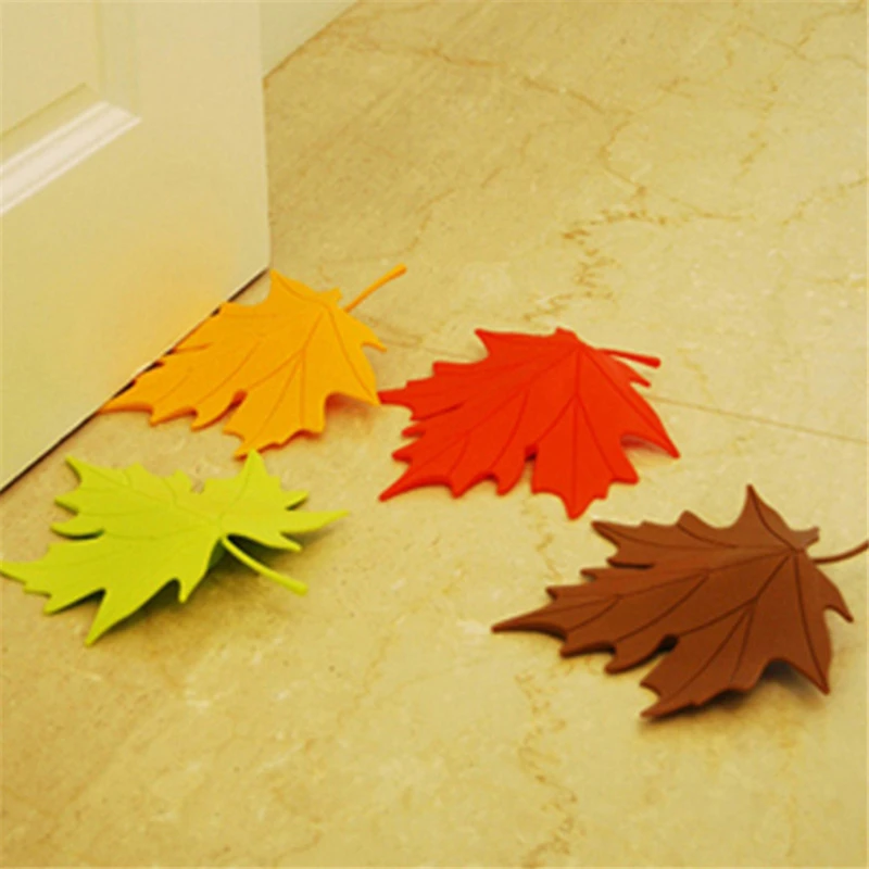 

1PCS Maple Autumn Leaf Style Home Decor Finger Safety Door Stop Stopper Doorstop Baby Safety Accessories Stroller Organizer Baby