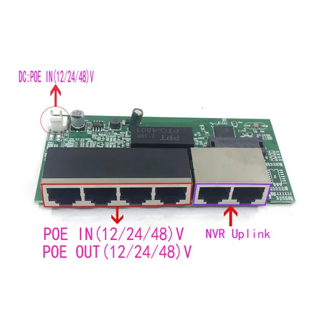 Poe коммутатор POE12V/24V/48V, 100 Мбит/с, 100 Мбит/с