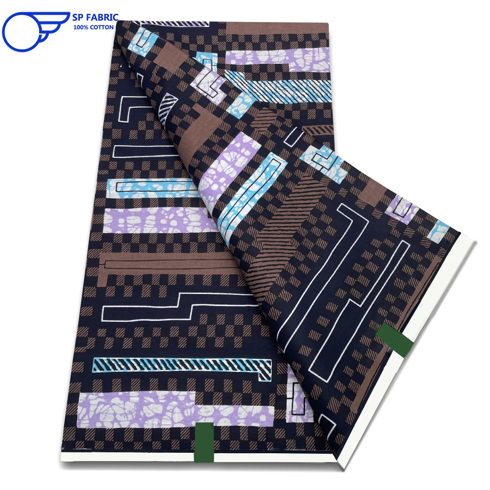 

2023 New Hot Sell Ankara Fabric 100% Original African Wax Fabric Ankara Block Prints Batik Dutch Fabric 6 yards For Wedding 0722