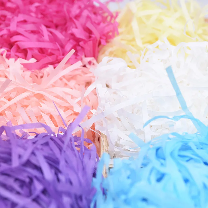 

500g Colorful Shredded Crinkle Paper Raffia Wed Party Candy Gift Boxes Filler Clear Bag Weed Box Packaging Decoration Filling