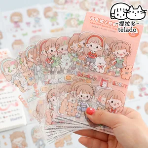 14 sheets Kawai Cartoon dress girl Decorative Ins Stickers Scrapbooking Label Diary Stationery Album Phone Cup Journal Planner