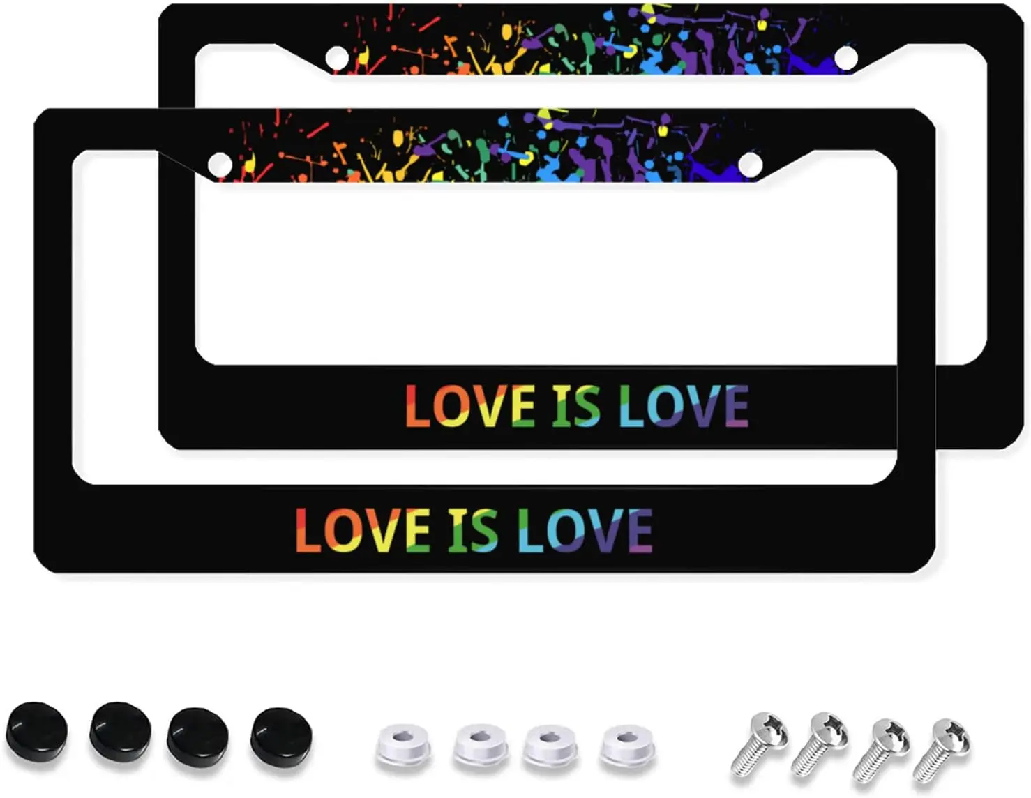 

Rainbow LGBT Pride License Plate Frame Gay Pride Metal License Plate Cover Front Plates Frames Car Tag Frame for Women Men