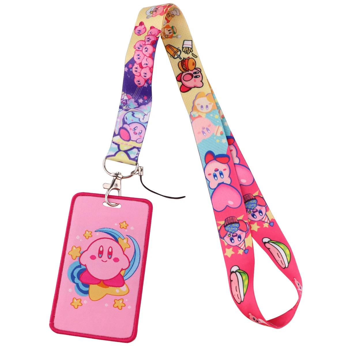 

Pink Star Neck Strap Card Bus ID Holders Lanyards Keychain Embroidery Badge Holder Hang Rope Lariat Lanyard Phone Accessories